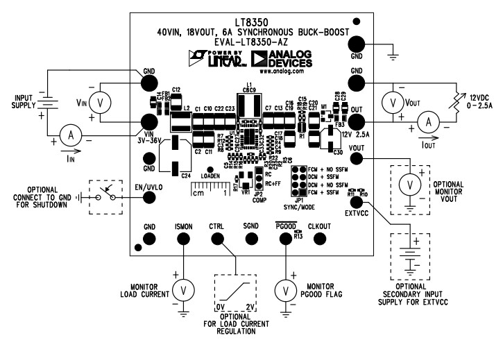 Mechanical Drawing - Analog Devices Inc. EVAL-LT8350-AZ Evaluation Board